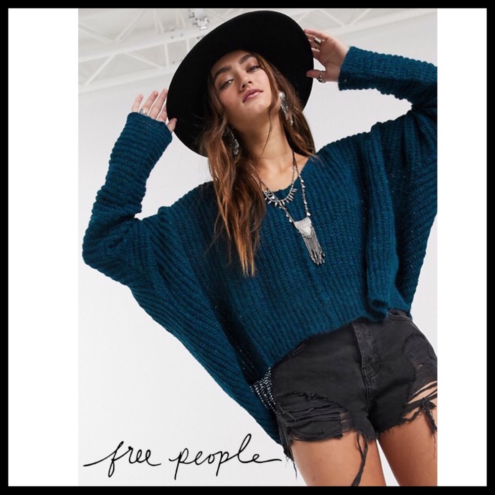 FREE PEOPLE BOHO PULLOVER SLOUCHY SWEATER A2C - Picture 6 of 8